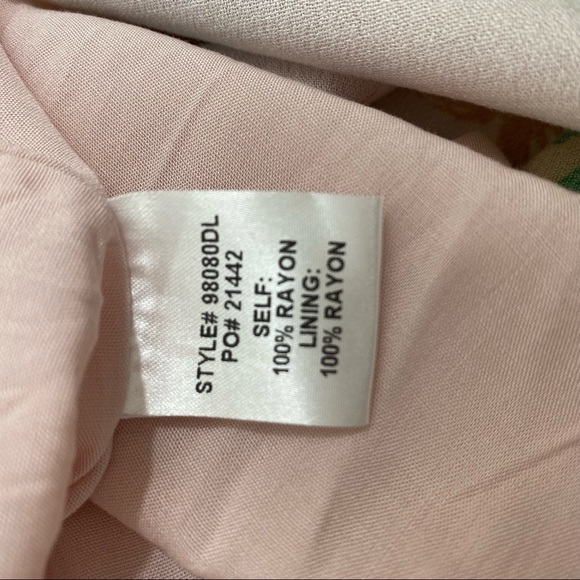 Skies are Blue Size Large Pink Green Floral Elliot Botanical Maxi Dress Hawaiian - Picture 14 of 14